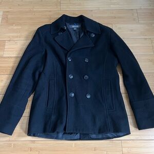 Kenneth Cole Reaction Peacoat Wool Black Medium